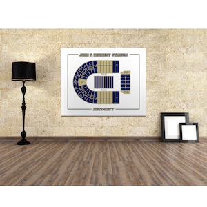 Print des Vintage John F. Kennedy Stadium Sitzplan Sitzplan auf Fotopapier, Mattpapier oder Leinwand