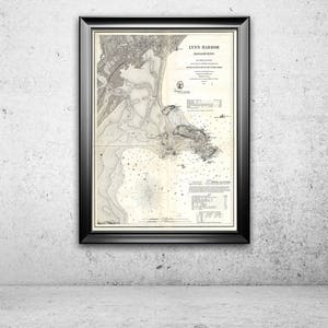 Druck der Antiken Karte von Lynn Hafen auf Matte Papier, Fotopapier oder gespannter Leinwand. Kostenloser Versand!