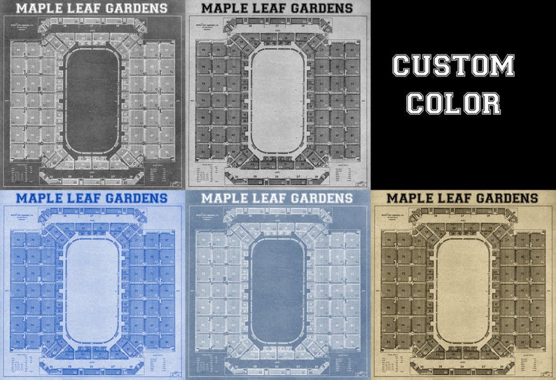 Print of Vintage Maple Leaf Gardens Seating Chart on Your Etsy