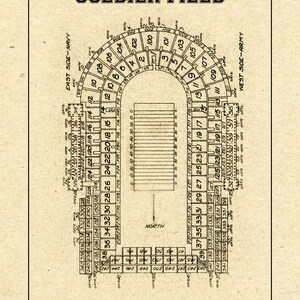 Print of Vintage Soldier Field Seating Chart on Photo Paper, Matte ...