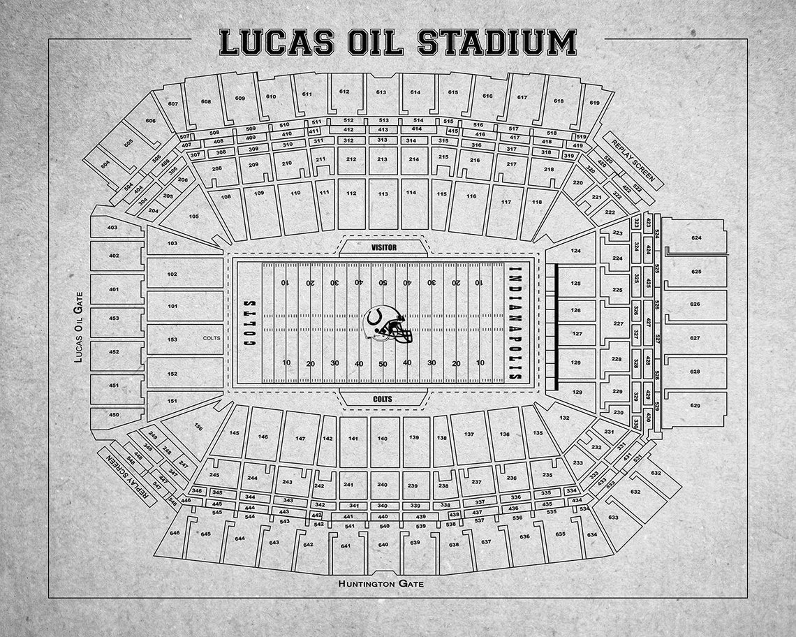 Print of Vintage Lucas Oil Stadium Seating Chart Seating Chart | Etsy