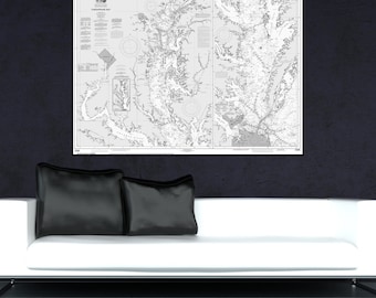Chesapeake Bay Nautical Map Print: Matte, Photo, or Canvas