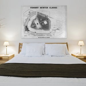 Print of Vintage Fenway Park Winter Classic Featuring the Boston Bruins Seating Chart on Your Choice of Photo Paper, Matte Paper, or Canvas