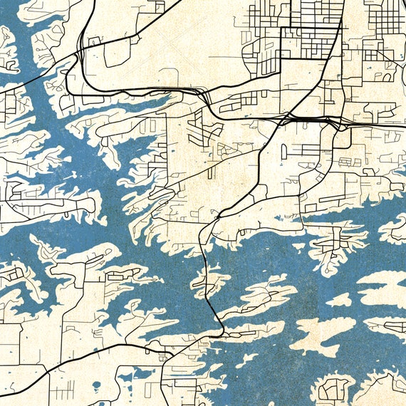 Lake Hamilton Arkansas Map Print Of Antique Map Of Lake Hamilton Arkansas. Printed On - Etsy Singapore