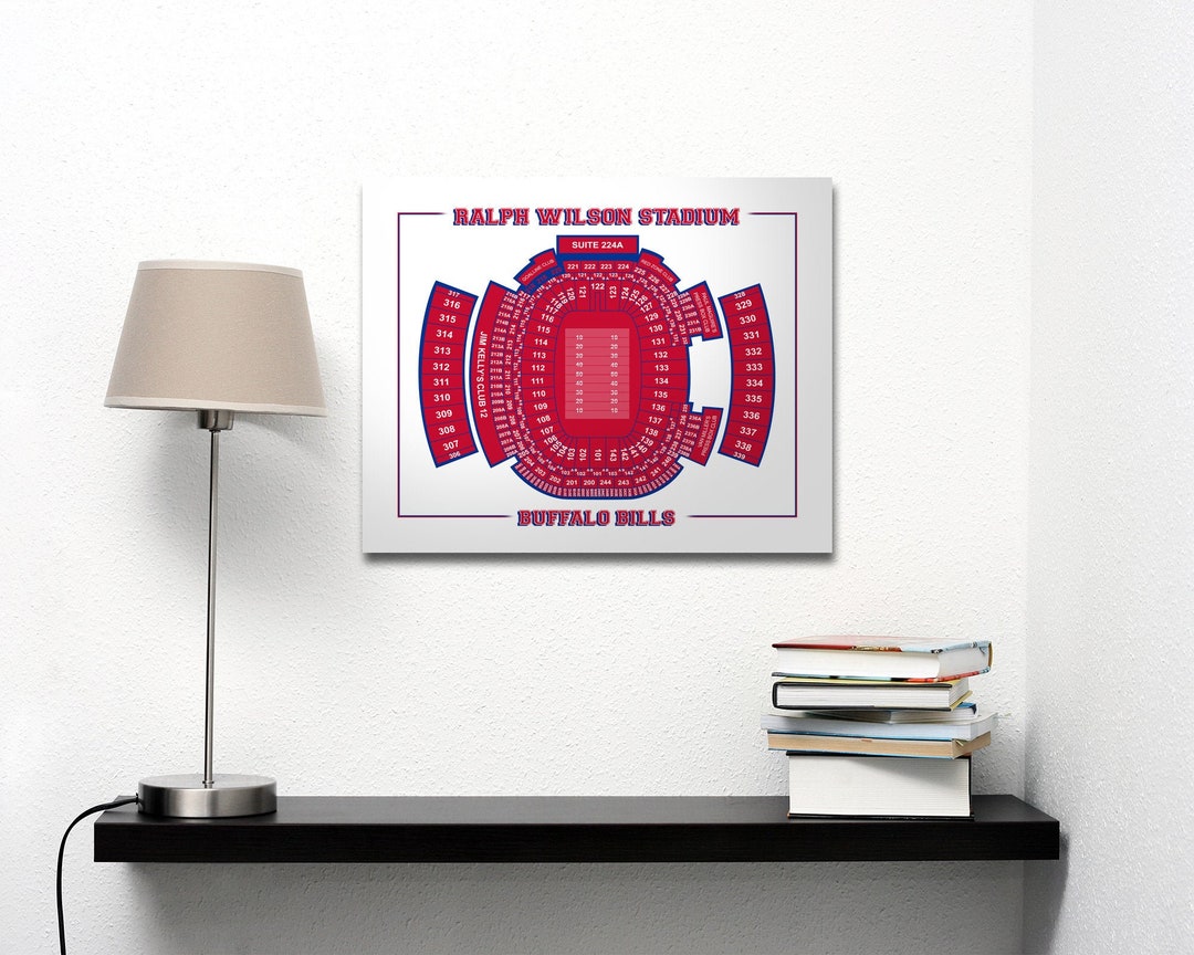Print of Vintage Ralph Wilson Stadium Seating Chart Seating Chart on