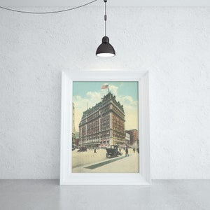Impressão em estilo vintage antigo do Knickerbocker Hotel em papel fotográfico, papel fosco ou tela esticada