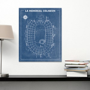 Vintage Baseball College LA Memorial Coliseum Carta o Tela, Regalo per papà, Dorm Room Art, Wall Decore, Man Cave, nfl,