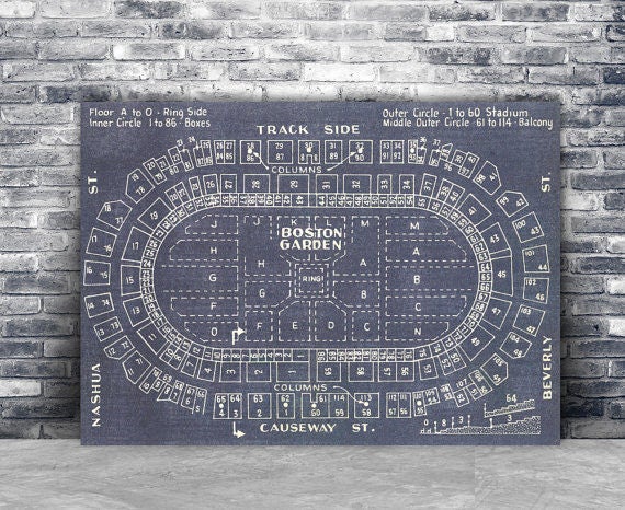 Print Of Vintage Boston Garden Seating Chart Seating Chart On Etsy