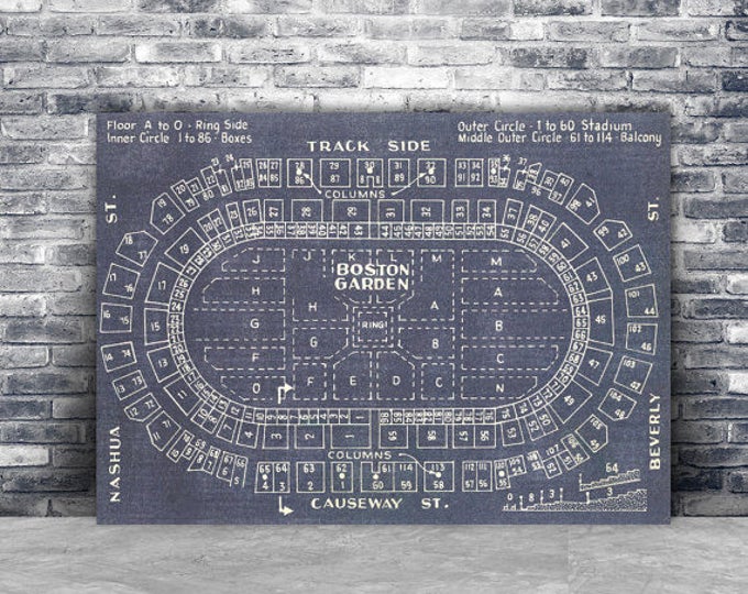 Print of Vintage Boston Garden Seating Chart Seating Chart on Photo