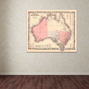 Vintage-Stil-Druck von Australien Karte auf Premium Luster Fotopapier, schwere Matt Papier oder gestreckt Leinwand