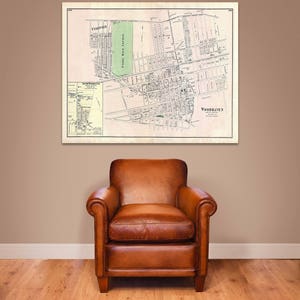 Impresión vintage detallada del mapa de Woodhaven, Nueva York, impresión en papel mate, papel fotográfico o lienzo estirado