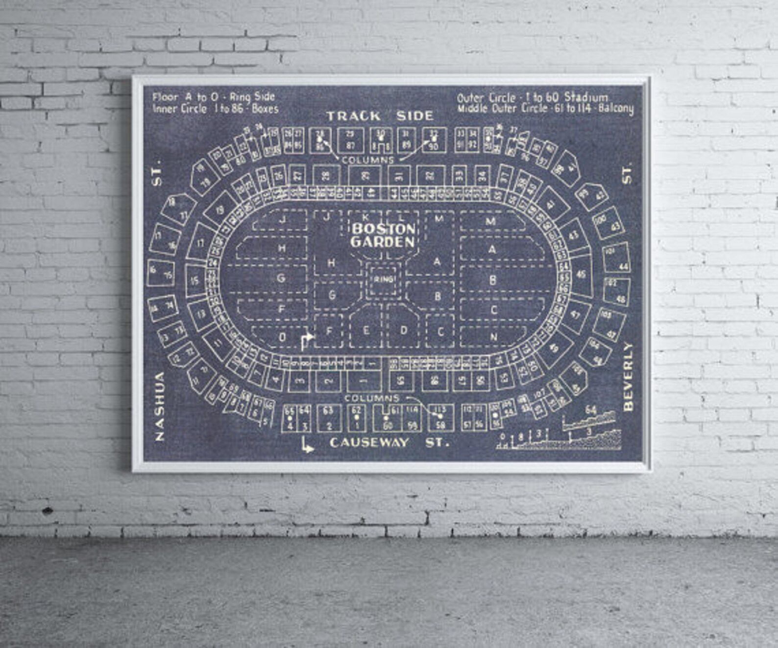 Print of Vintage Boston Garden Seating Chart Seating Chart on Etsy