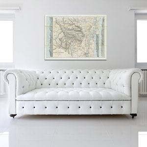 Vintage-Stil-Druck von Catskill Mountains Karte auf Premium Luster Fotopapier, schwere Matt Papier oder gestreckt Leinwand