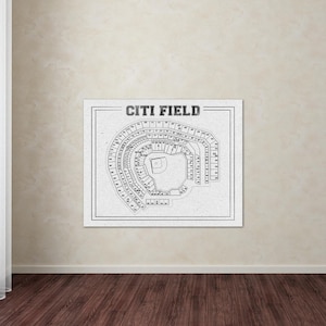 Mets Citi Field NY New York on Photo Paper, Matte Paper or Canvas, Baseball chart, gift, under 30, sign, home office, poster