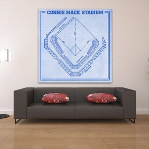 Impresión del plano de asientos del estadio Connie Mack vintage en papel fotográfico, papel mate o lienzo
