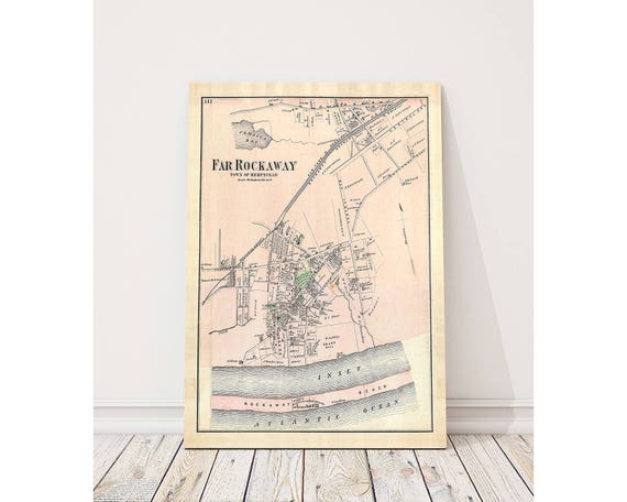Print of Antique Map of Far Rockaway of Hempstead on Photo - Etsy