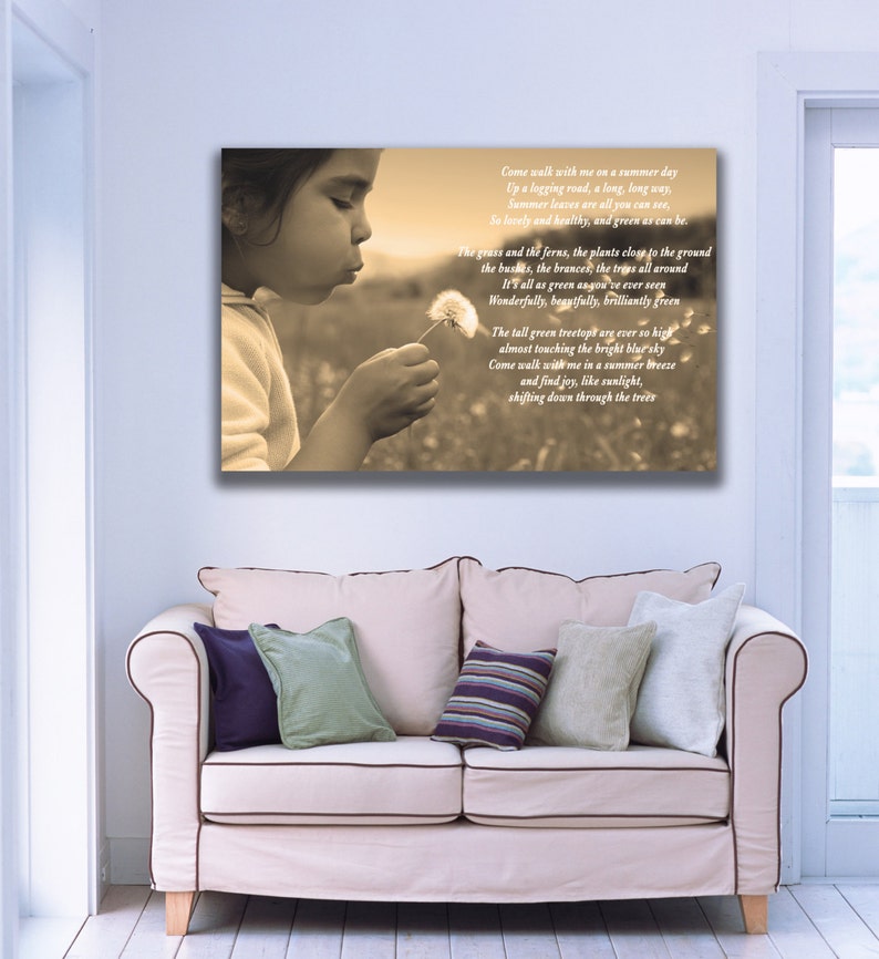 Your Custom Photo With Text on Canvas Matte and Photo Paper Etsy