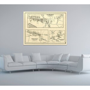 Druck einer antiken Karte von East Hampton und Amaganset Long Island auf Matte Papier, Fotopapier oder gespannter Leinwand. Kostenloser Versand!