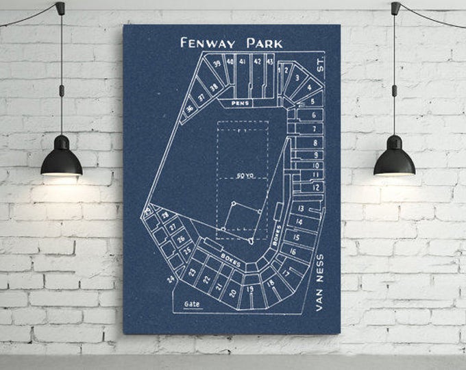 Print of Vintage Boston Red Sox Fenway Park Seating Chart Print on ...