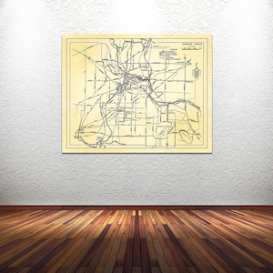 Impresión del mapa antiguo de Akron, Ohio, en papel fotográfico mate y lienzo. ¡Envío gratis!
