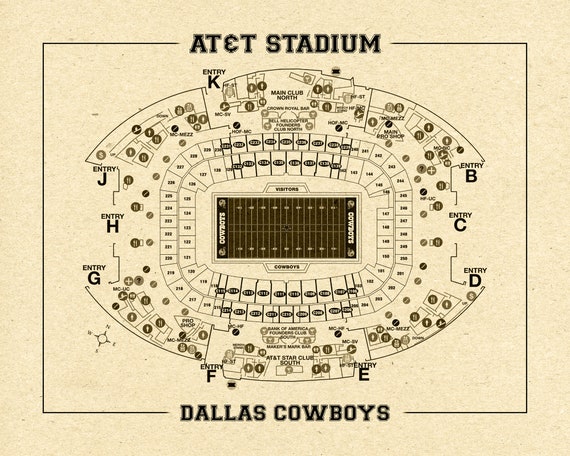 Dallas Cowboys Stadium Chart