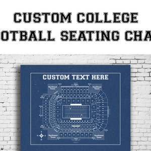 PERSONALIZZATO Qualsiasi squadra di football universitario stampata su carta o tela, regalo per uomini, decorazione del dormitorio del college, decorazioni per la casa, alumni, NCAA, caverna dell'uomo, arte della parete
