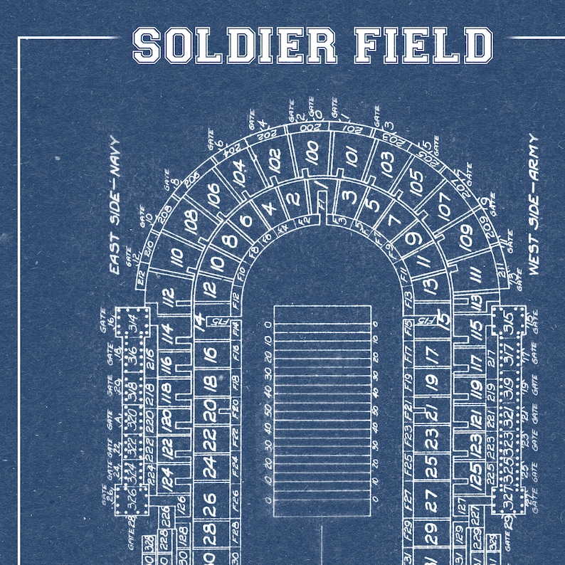 Print of Vintage Soldier Field Seating Chart on Photo Paper - Etsy