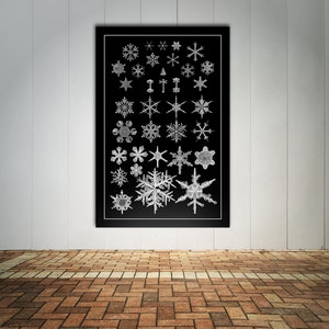 Print of Antique Snowflake Diagram Drawings on Photo Paper, Matte Paper or Stretched Canvas