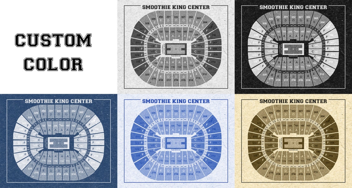 Vintage Print of Smoothie King Center Seating Chart on