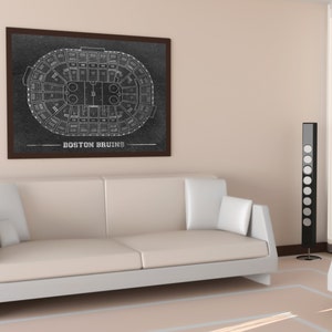 Vintage Print of TD Garden Seating Chart FREE Shipping Boston Bruins Hockey Blueprint Photo Matte Canvas Home Decor NHL Sports Football mlb