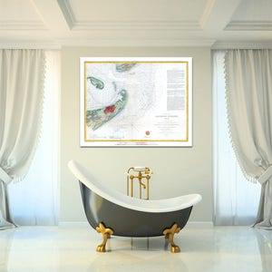 Stampa di un'antica mappa di Galveston, Texas, su carta opaca, carta fotografica o tela. Spedizione gratuita!