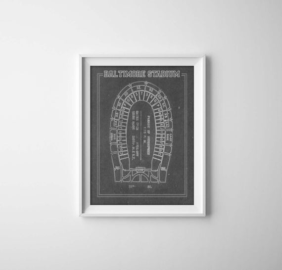 Print of Vintage Baltimore Stadium  Seating Chart Seating Chart on Photo Paper, Matte paper or Canvas
