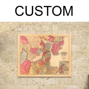 PERSONALIZADO - Mapa o carta elegida Personalice cualquier mapa callejero, mapa o carta náutica del área, antiguo o moderno en foto mate o lienzo
