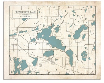 Print of Vintage Clearwater Lake Annandale Minnesota on Photo Paper, Matte Paper or Canvas.