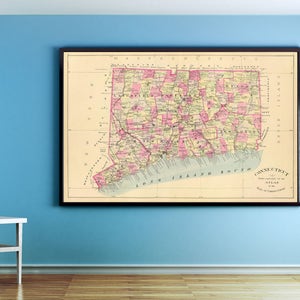 Druck der antiken Stadt Map auf Fotopapier, Mattpapier oder gespannter Leinwand
