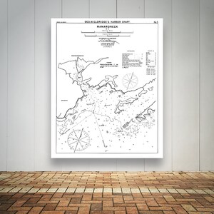 Impresión antigua de un mapa de Mamaroneck en Nueva York en papel fotográfico, papel mate o lienzo Giclée de su elección.