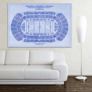 Impresión del plano de asientos del Madison Square Garden vintage en papel fotográfico, papel mate o lienzo de su elección