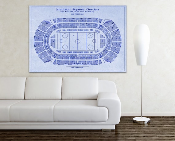 Vintage Madison Square Garden Seating Chart Print: Sports Art