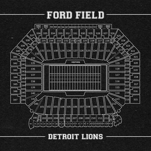 Print of Vintage Ford Field Seating Chart on Photo Paper, Matte Paper ...