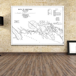 Impresión antigua de Bath a Boothbay (Pasaje interior) Western Half en Maine en su elección de papel fotográfico, papel mate o lienzo Giclée