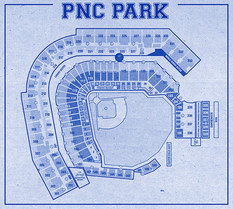 Print of Vintage PNC Park Seating Chart Seating Chart on Photo - Etsy