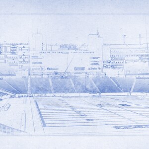 Vintage Print of Gillette Stadium Interior on Photo Paper, Matte Paper ...