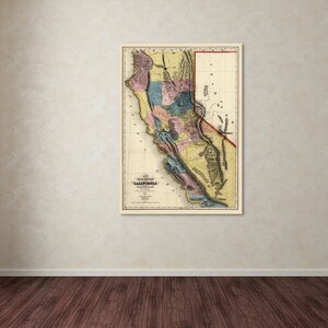 CA California Gold Region Karte auf Fotopapier, Mattpapier, Leinwand, Vinatge, Antik, Geschenk, Housewarming,