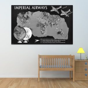 Vintage antike Imperial Airways Druck auf Foto Papier Matt Papier Leinwand Kunst Giclée-Druck