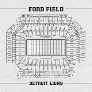 Print of Vintage Ford Field Seating Chart on Photo Paper, Matte Paper ...