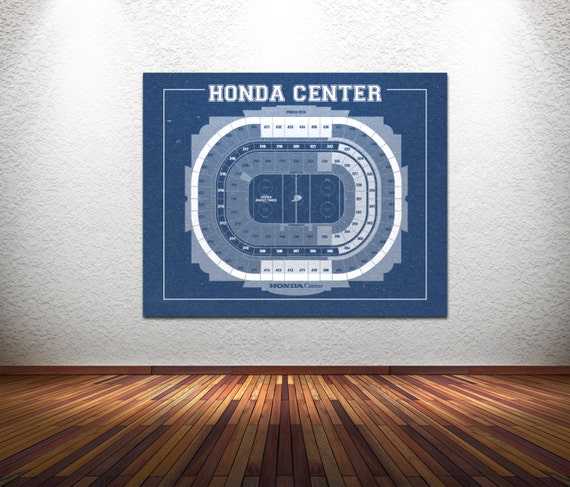 Vintage New Honda Center Anaheim Ducks Arena on Photo Paper, Matte paper or Canvas Sports Stadium Tickets Art Home Decor Line Drawing