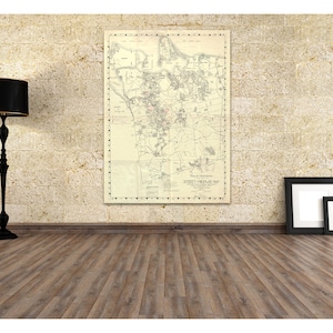 Vintage NY New York stad Huntington Street Highway kaart Suffolk County op papier of canvas, antieke, cadeau voor papa, grafiek, routekaart