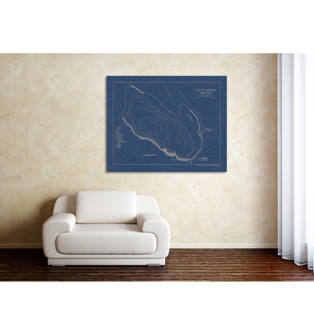 Print of Depth Chart for Robbins Lake in Cass County Etsy