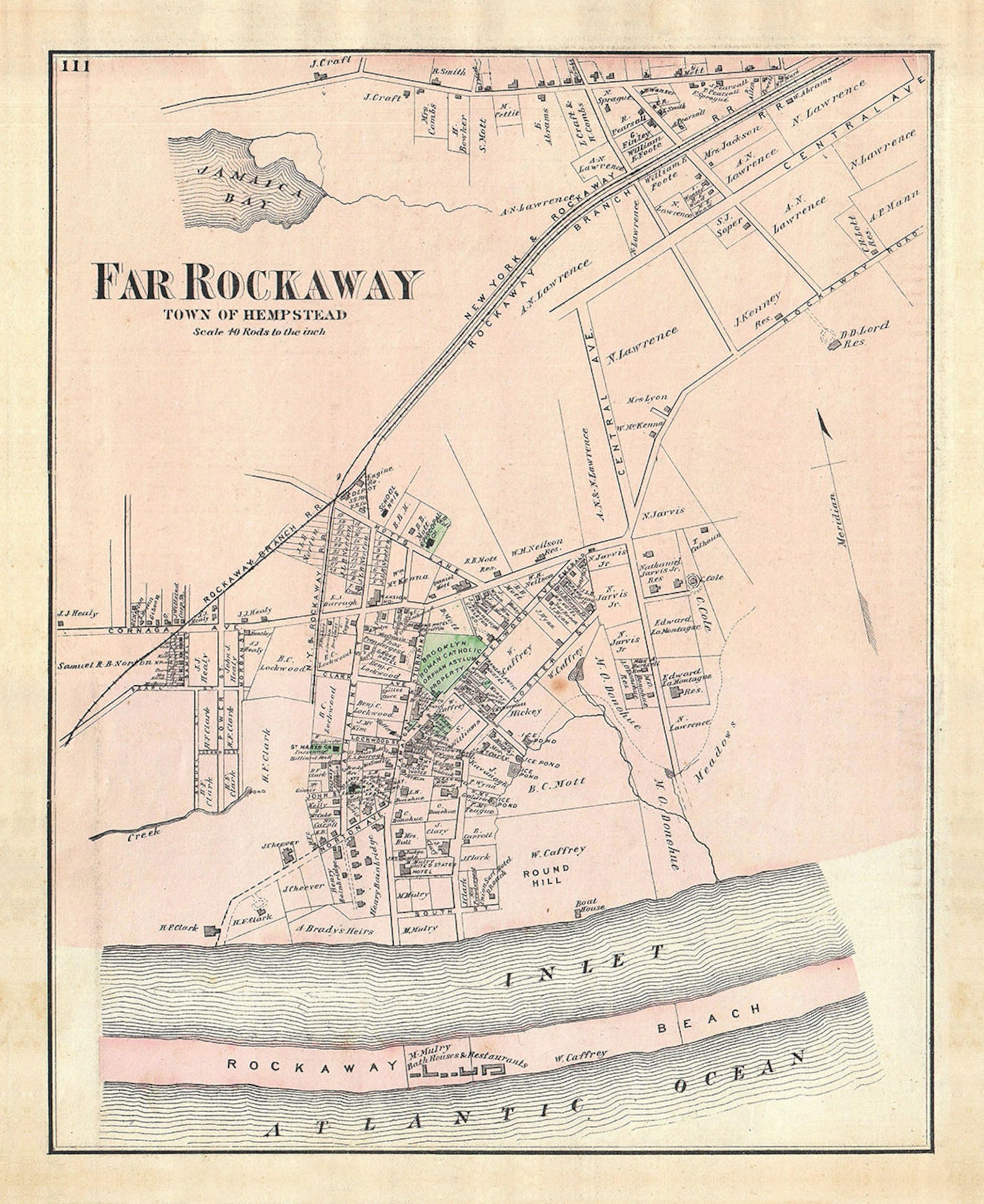 Print of Antique Map of Far Rockaway of Hempstead on Photo - Etsy