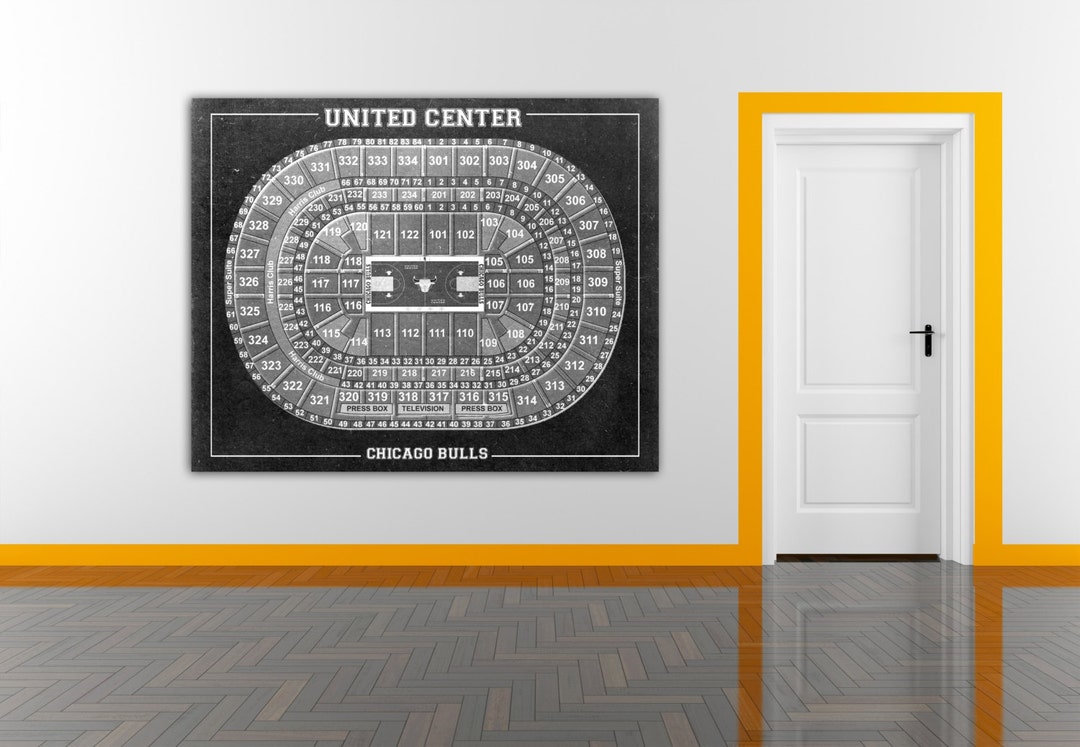 Vintage United Center Seating Chart Print: Chicago Bulls Art